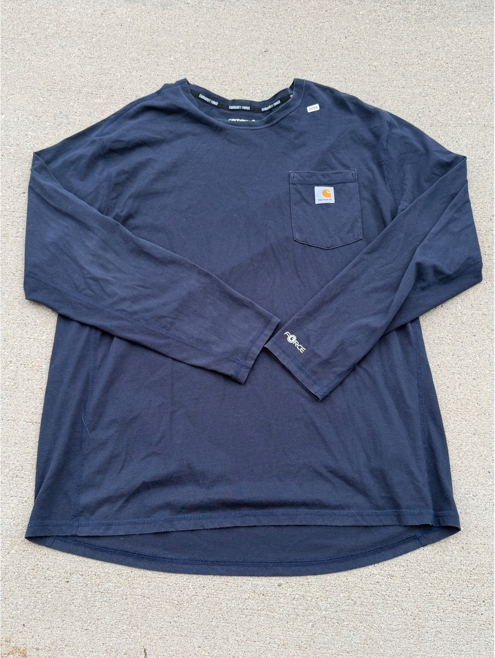 Carhartt Force Relaxed Fit Long Sleeve T-Shirt XL Navy Blue